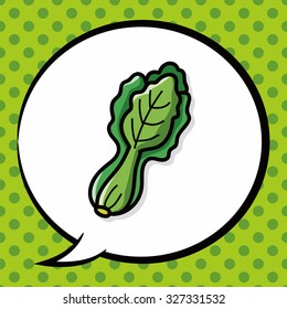 vegetable color doodle, speech bubble