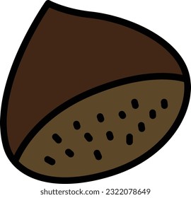 Vegetable color single item icon Chestnut