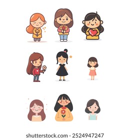 vegetable colorful faces in vector art style