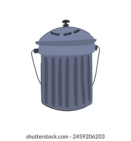 vegetable compost bin cartoon. pile recycle, kitchen fertilizer, soil fruit vegetable compost bin sign. isolated symbol vector illustration