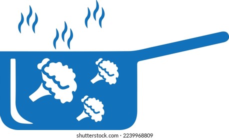 Icono cocinado vegetal, ícono de harina de cocina vector azul