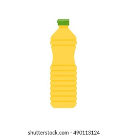 Vegetable Cooking Oil In Plastic Bottle Icon, Flat Design Vector