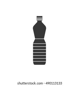 vegetable cooking oil in plastic bottle icon, silhouette vector