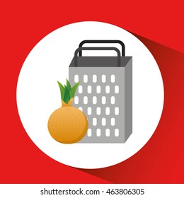 vegetable with cooking pot icon, vector illustration