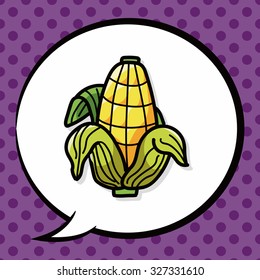 vegetable Corn color doodle, speech bubble