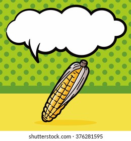 vegetable Corn color doodle, speech bubble