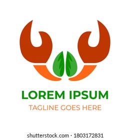 Vegetable crab logo vector. This logo can be used for food and restaurant product brands