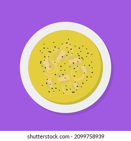 Sopa de crema vegetal. Ilustración del vector 