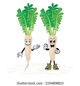 Vegetable cute characters with kawaii faces cartoon illustration. carrot character.