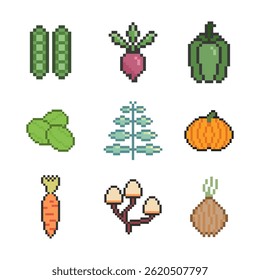 vegetable cute retro pixel art