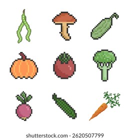 legumes bonito retro pixel art