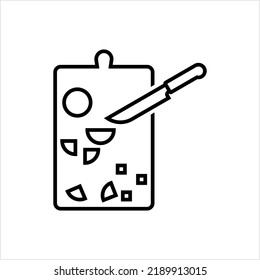 Vegetable Cutting Icon, Cut, Chop, Slice, Knife Skills Vector Art Illustration