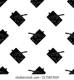 Vegetable Cutting Icon Seamless Pattern, Cut, Chop, Slice, Knife Skills Vector Art Illustration