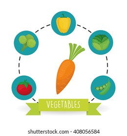 Vegetable design over white background, vector illustration