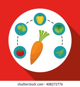Vegetable design over white background, vector illustration
