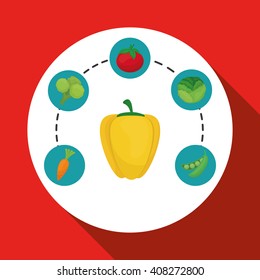 Vegetable design over white background, vector illustration