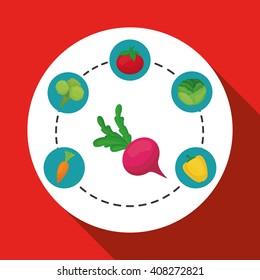 Vegetable design over white background, vector illustration