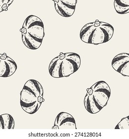 vegetable doodle seamless pattern background