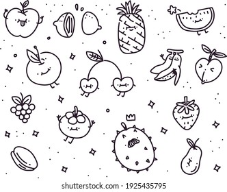 vegetable doodle style . imagination drawing style