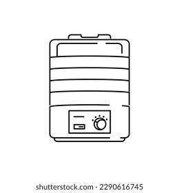 Vegetable dryer in the linear style icon.