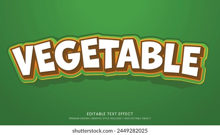 vegetable editable 3d text effect template bold typography and abstract style