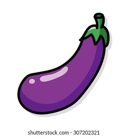 vegetable Eggplant color doodle