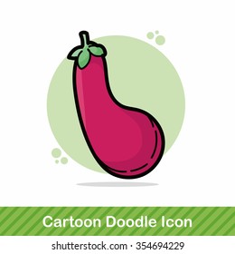 vegetable Eggplant color doodle