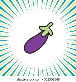 Vegetable eggplant ,vector icon