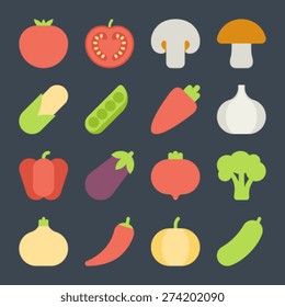 vegetable flat icons