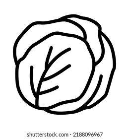 Icono de línea plana vegetal. Ingrediente de ensalada, nutrición orgánica. Símbolo de esquema para concepto móvil y diseño web, tienda.