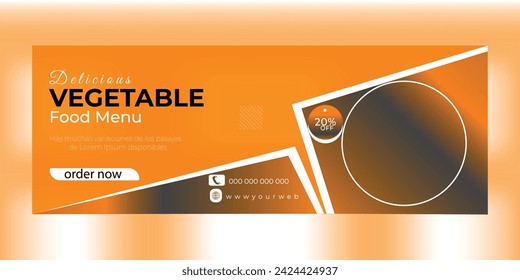 Vegetable Food Banner, Web Banner Design Template