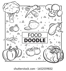 Símbolo y objeto del doodle de alimento vegetal 