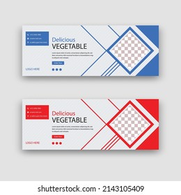 Vegetable food social media cover design banner template