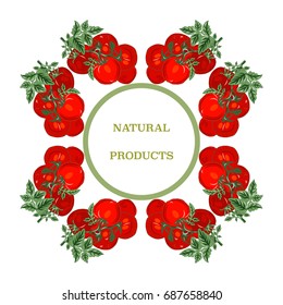 Vegetable Frame with Red Tomatoes. Natural products.