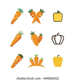Vegetable Fresh Food Healthy Green Vegetarian Logo Icon Vector