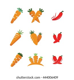 Vegetable Fresh Food Healthy Green Vegetarian Logo Icon Vector