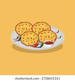 vegetable Fried Fritters illustration vector