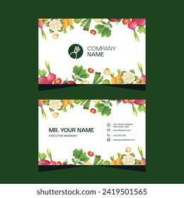 Vegetable and fruit business card template design