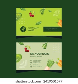 Vegetable and fruit business card template design