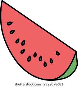 Vegetable fruit color single item icon Watermelon