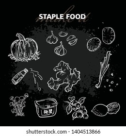 vegetable and fruit food vector