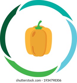 vegetable or fruit food, yellow pepper. white background vector image