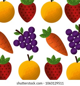 vegetable and fruit healthy lifestyle pattern background
