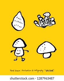 Vegetable and fruit illustrations / Hand drawn food ingredients - vector