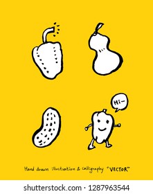 Vegetable and fruit illustrations / Hand drawn food ingredients - vector