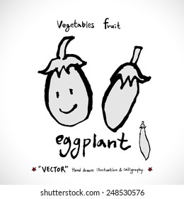 Vegetable and fruit illustrations / Hand drawn food ingredients - vector