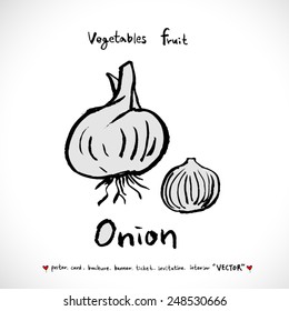 Vegetable and fruit illustrations / Hand drawn food ingredients - vector