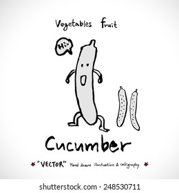 Vegetable and fruit illustrations / Hand drawn food ingredients - vector