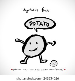 Vegetable and fruit illustrations / Hand drawn food ingredients - vector