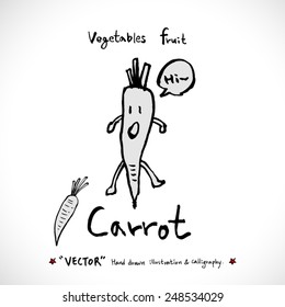 Vegetable and fruit illustrations / Hand drawn food ingredients - vector